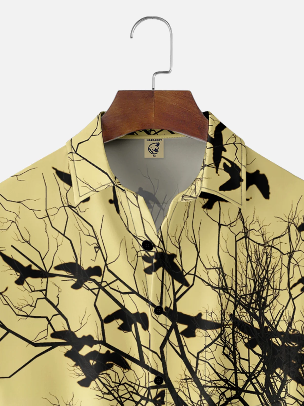 Hardaddy X Valentina Bjekovic Moisture Wicking Leaves Bird Chest Pocket Hawaiian Shirt