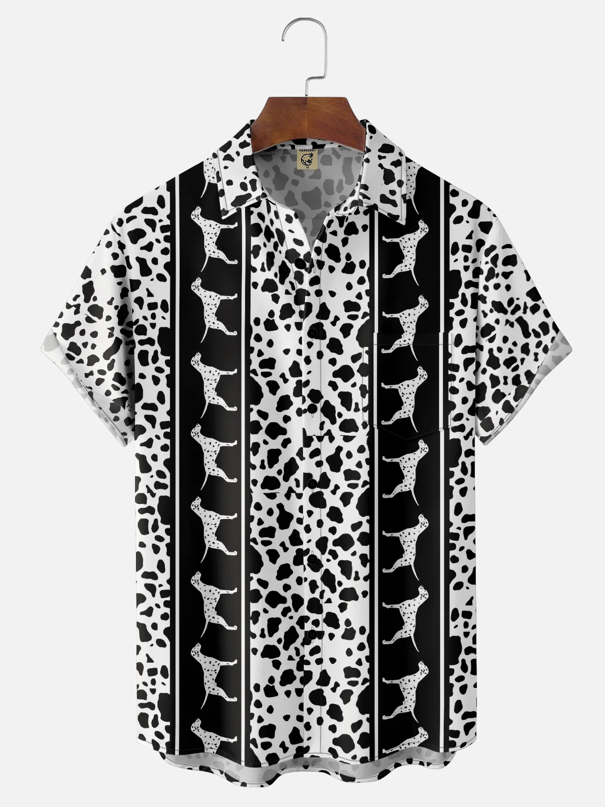 Hardaddy X Valentina Bjekovic Moisture Wicking Dalmatian Chest Pocket Bowling Shirt