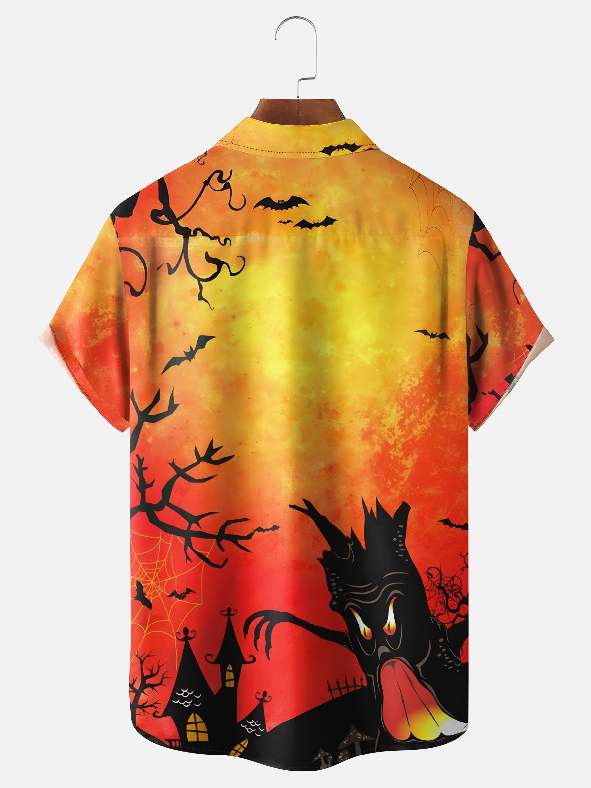 Hardaddy X Kimprut Imut Moisture Wicking Halloween Skull Ghost Chest Pocket Hawaiian Shirt