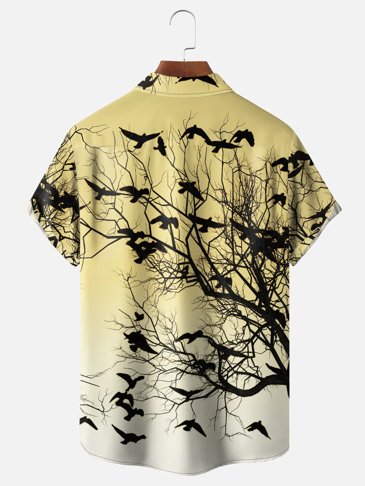 Hardaddy X Valentina Bjekovic Moisture Wicking Leaves Bird Chest Pocket Hawaiian Shirt