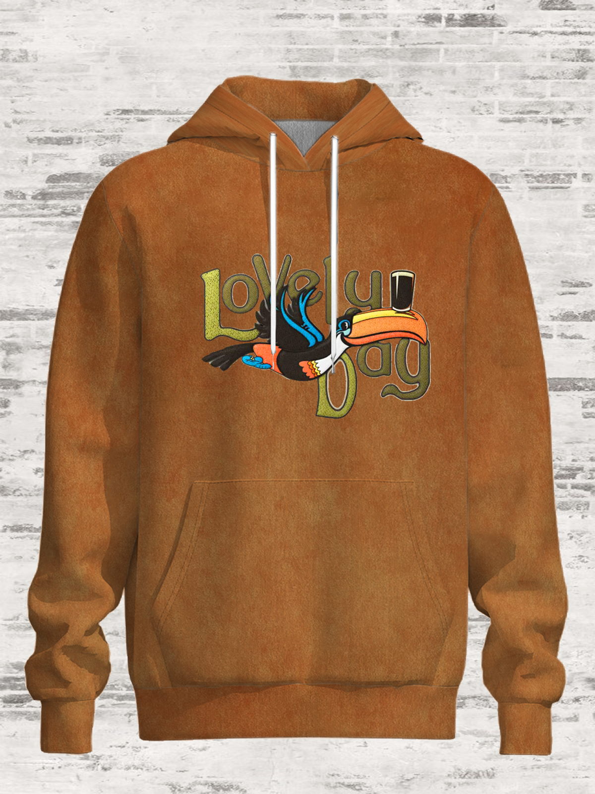 Retro Beer Toucan Casual Hoodie Sweatshirt