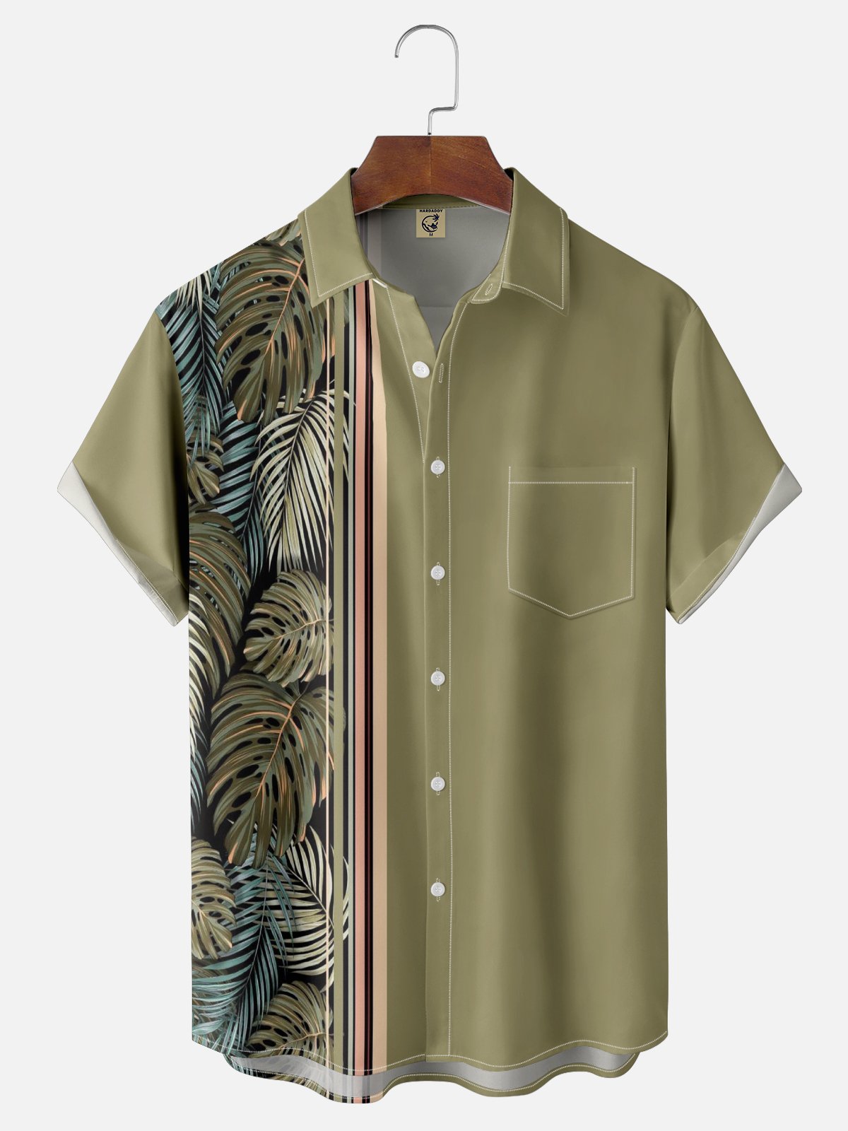Art Pattern Men's Casual Chest Pocket Short Sleeve Shirt