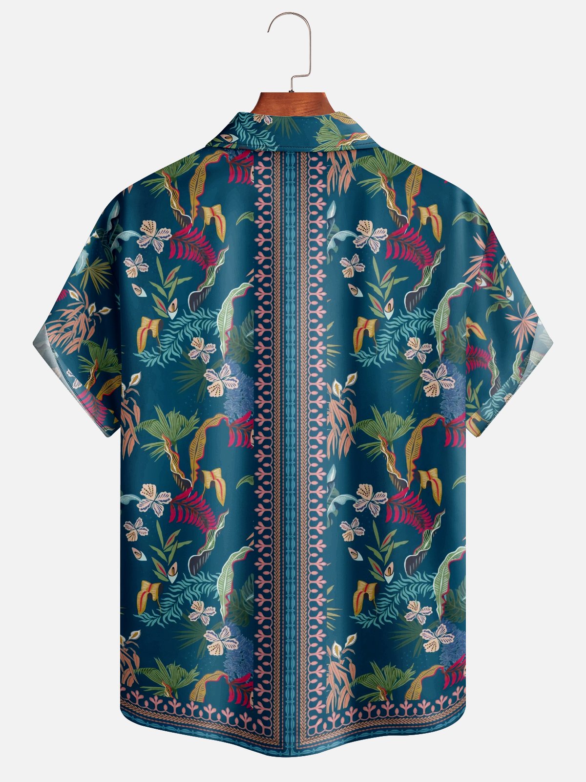 Moisture-wicking Italian Style Mediterranean Tropical Palm Tree Aloha Shirt