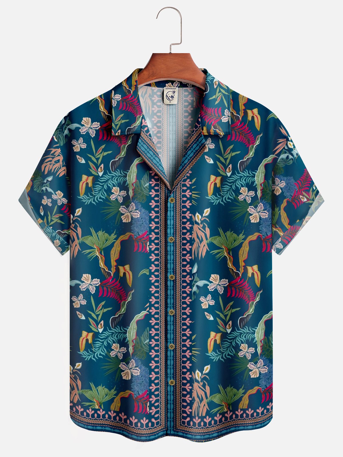 Moisture-wicking Italian Style Mediterranean Tropical Palm Tree Aloha Shirt