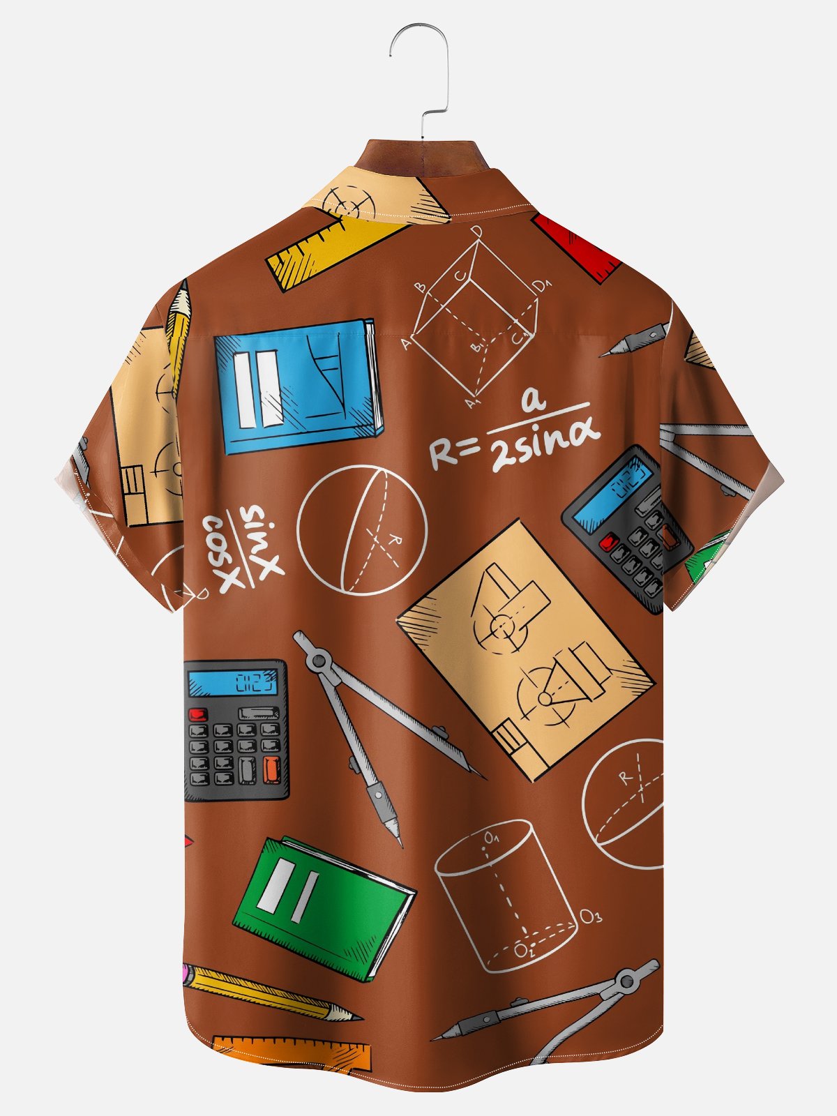 Moisture-wicking Mathematics Geometry Compass Calculator Chest Pocket Casual Shirt