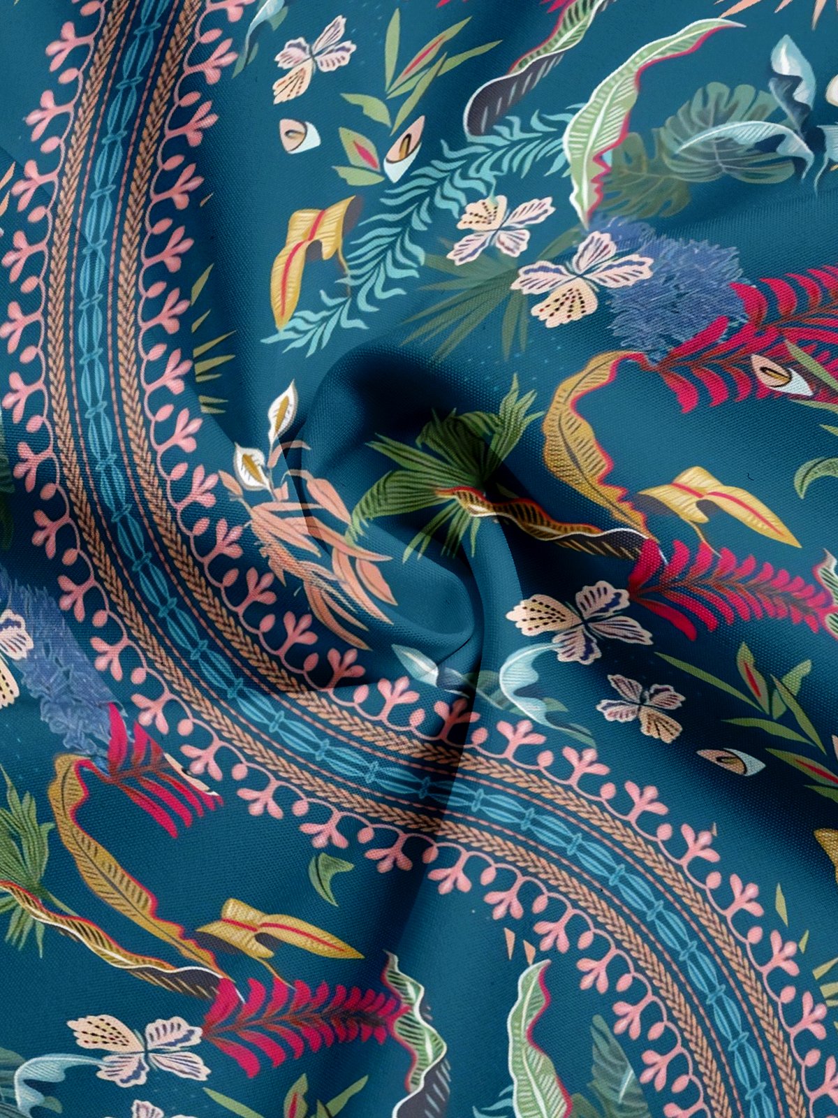 Moisture-wicking Italian Style Mediterranean Tropical Palm Tree Aloha Shirt