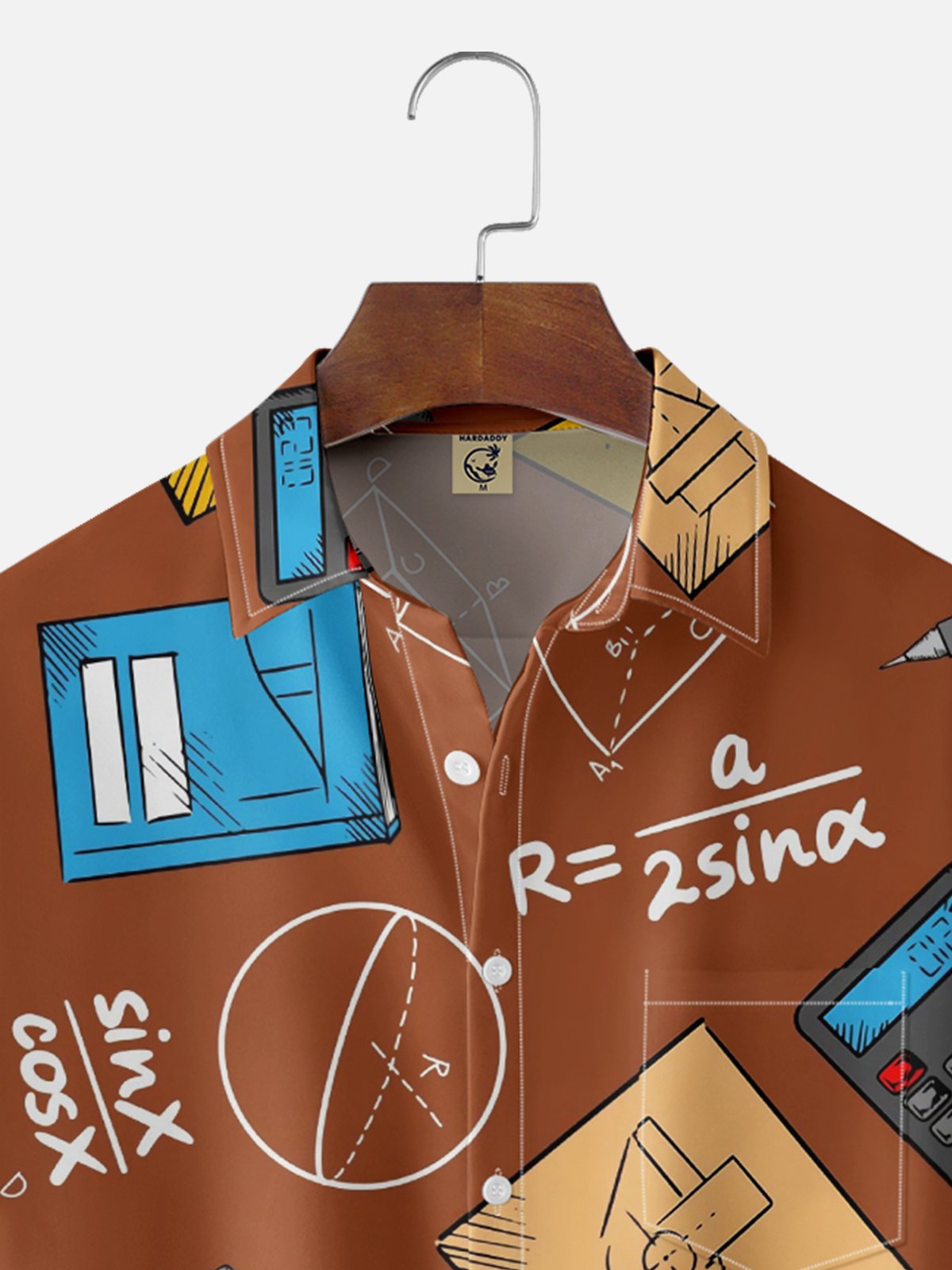 Moisture-wicking Mathematics Geometry Compass Calculator Chest Pocket Casual Shirt