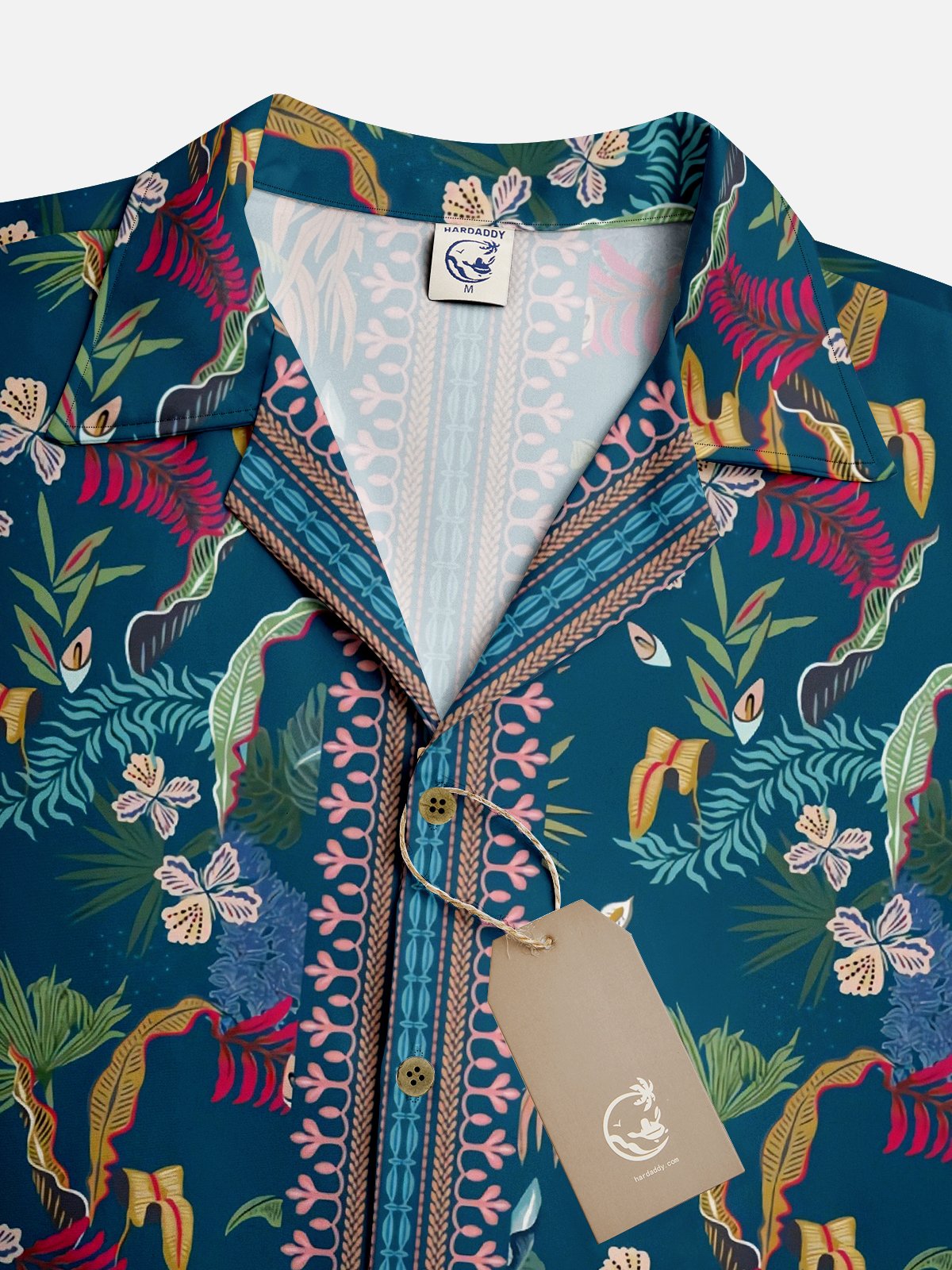 Moisture-wicking Italian Style Mediterranean Tropical Palm Tree Aloha Shirt