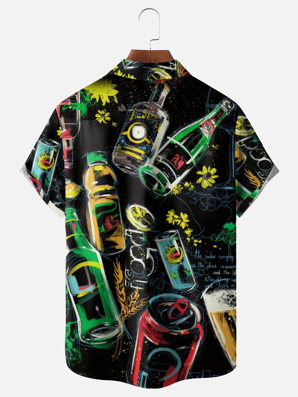 Moisture-wicking Oktoberfest Fun Beer Art Chest Pocket Casual Shirt