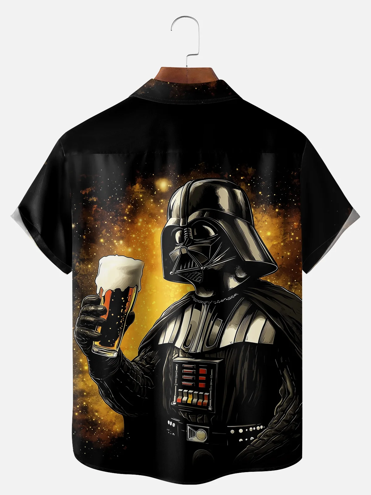 Big Size Moisture-wicking Fun Star Beer Chest Pocket Casual Shirt