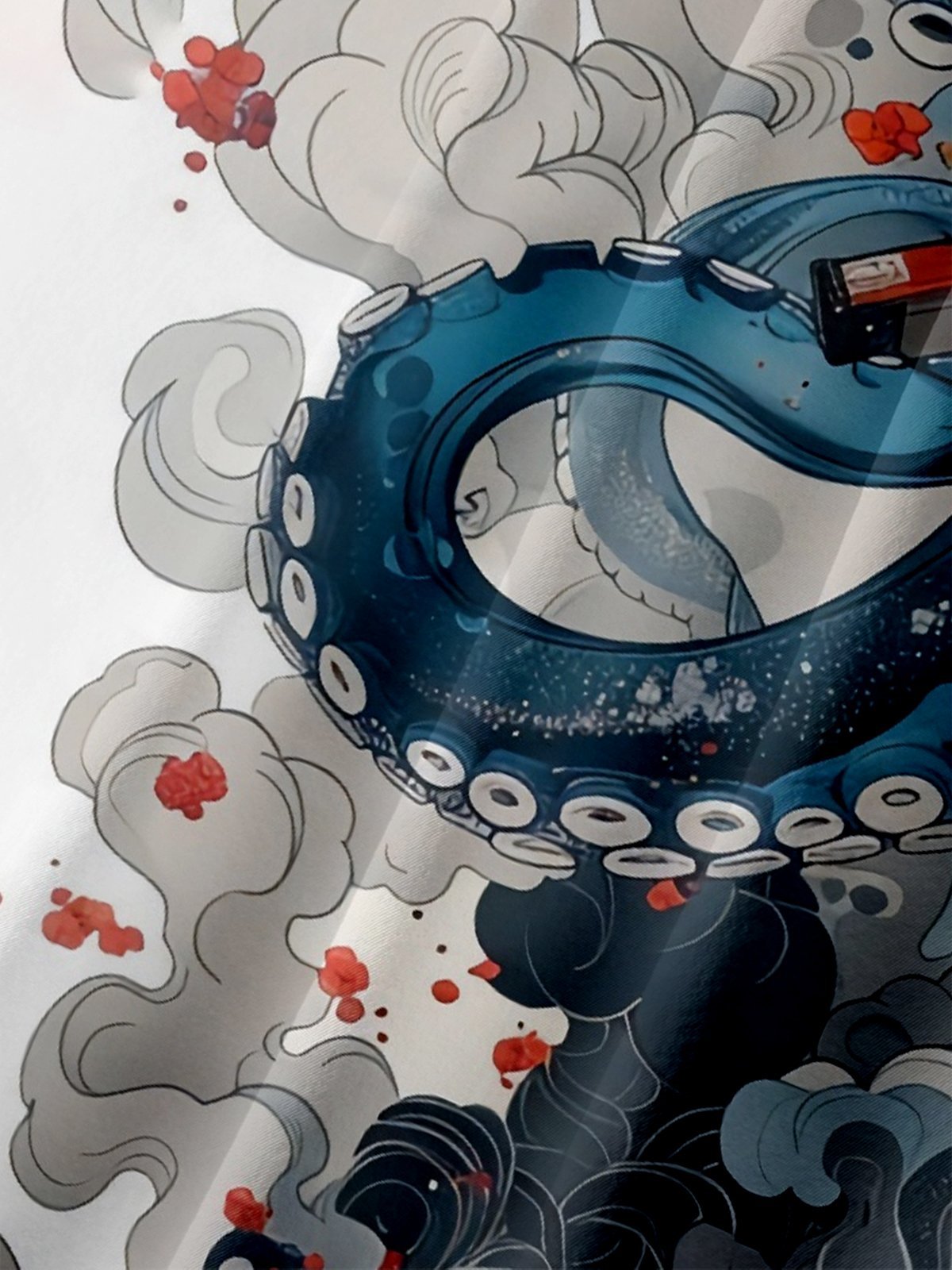 Tall Size Moisture-wicking Octopus Chest Pocket Hawaiian Shirt