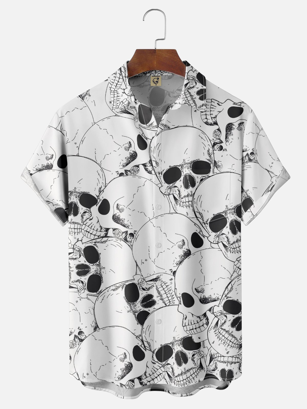 Hardaddy X Valentina Bjekovic Tall Size Music Rock Skull Chest Pocket Casual Shirt