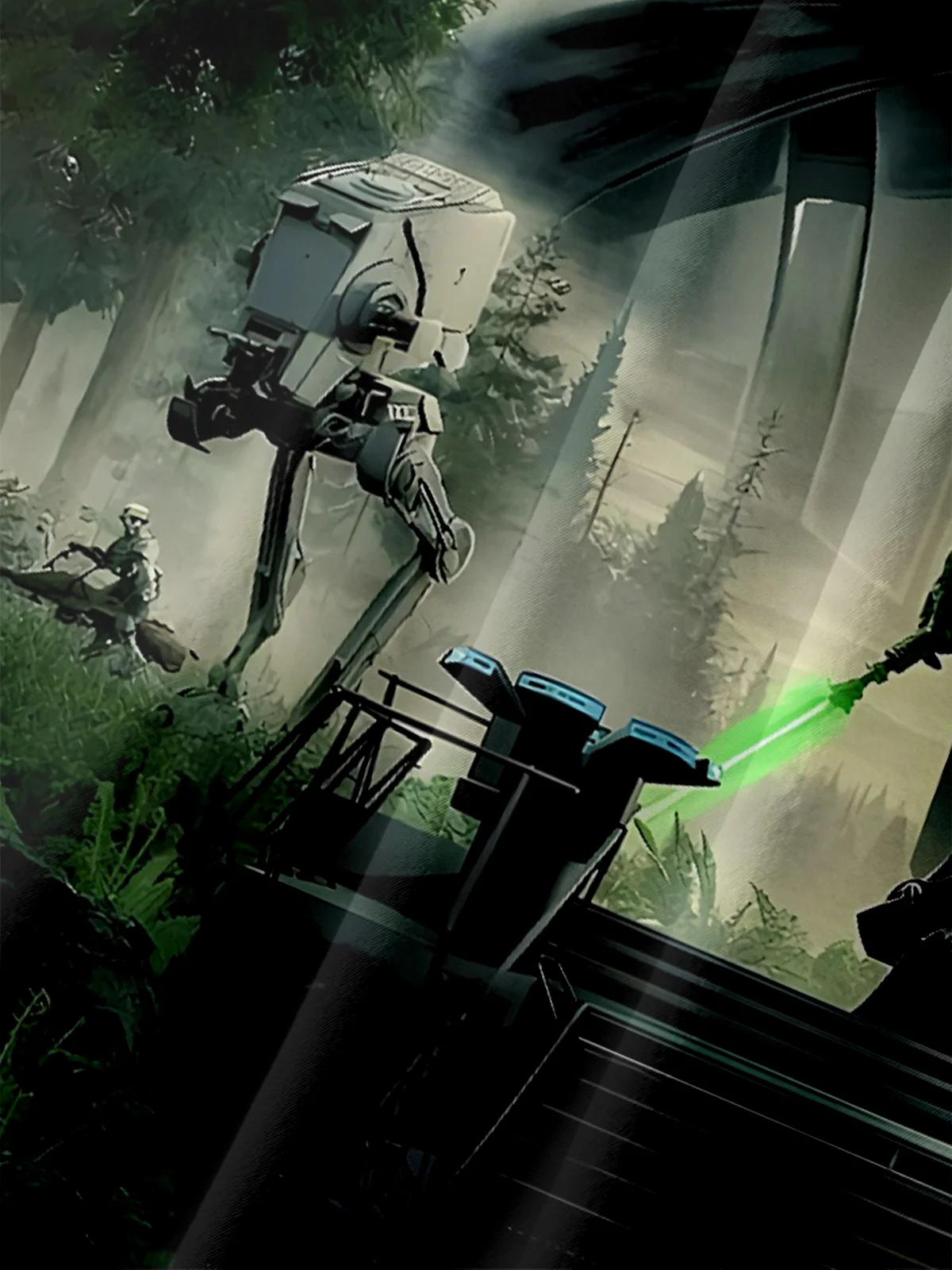 Tall Size Moisture-wicking Dark Star Art Wars Chest Pocket Casual Shirt