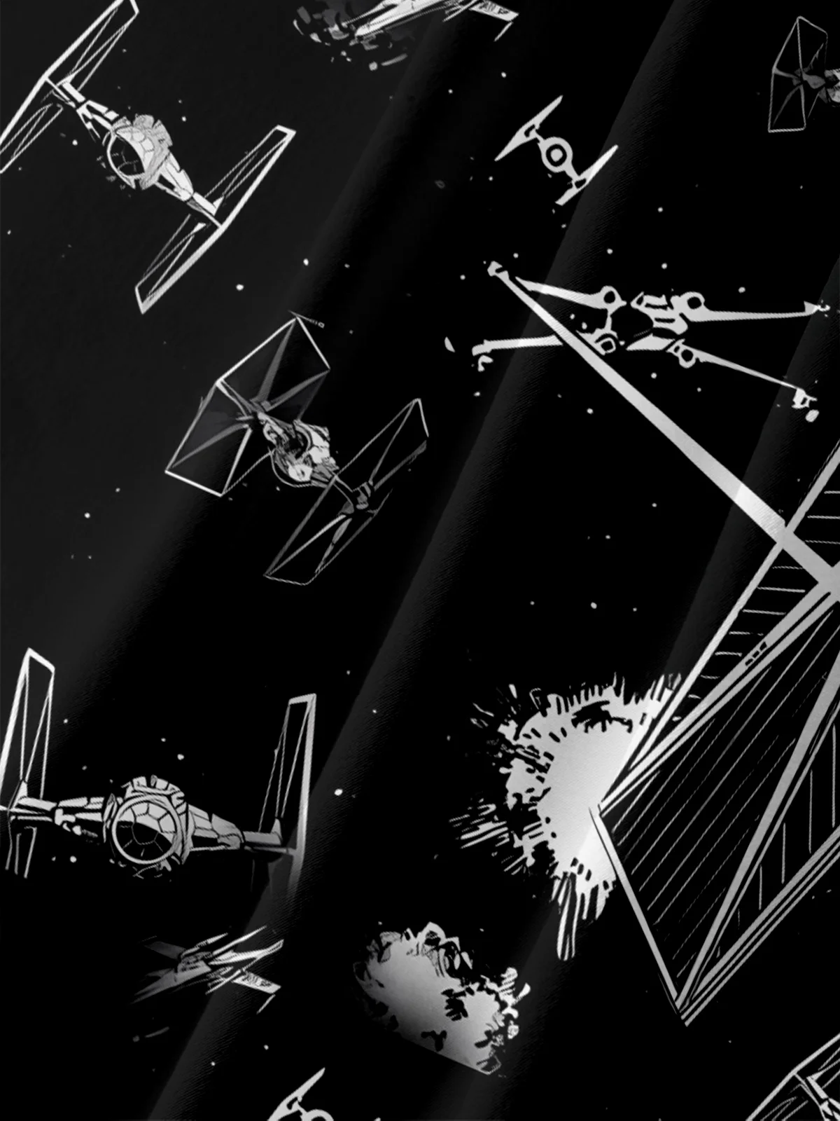 Tall Size Moisture-wicking Spaceship Wars Chest Pocket Hawaiian Shirt