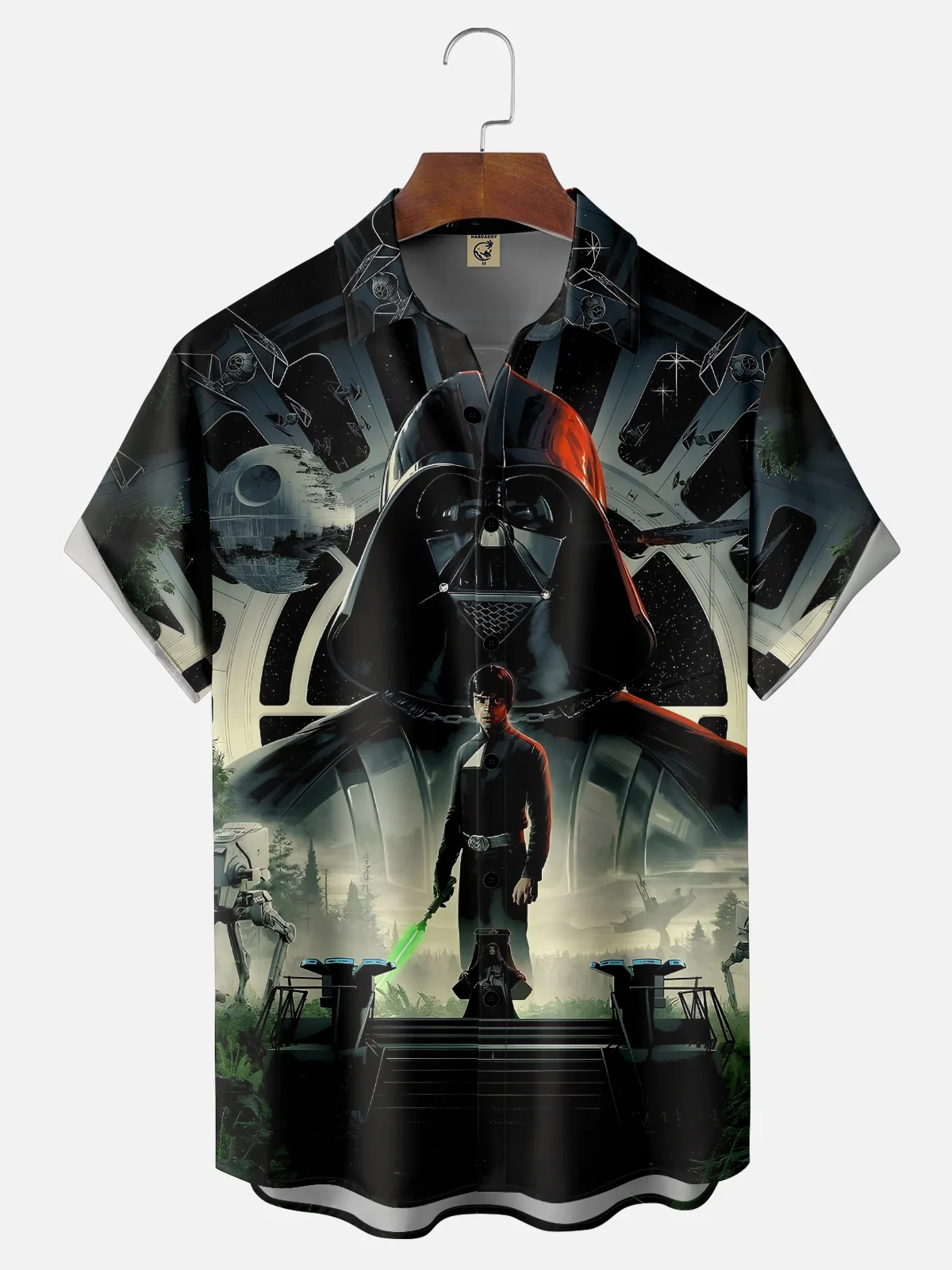 Tall Size Moisture-wicking Dark Star Art Wars Chest Pocket Casual Shirt
