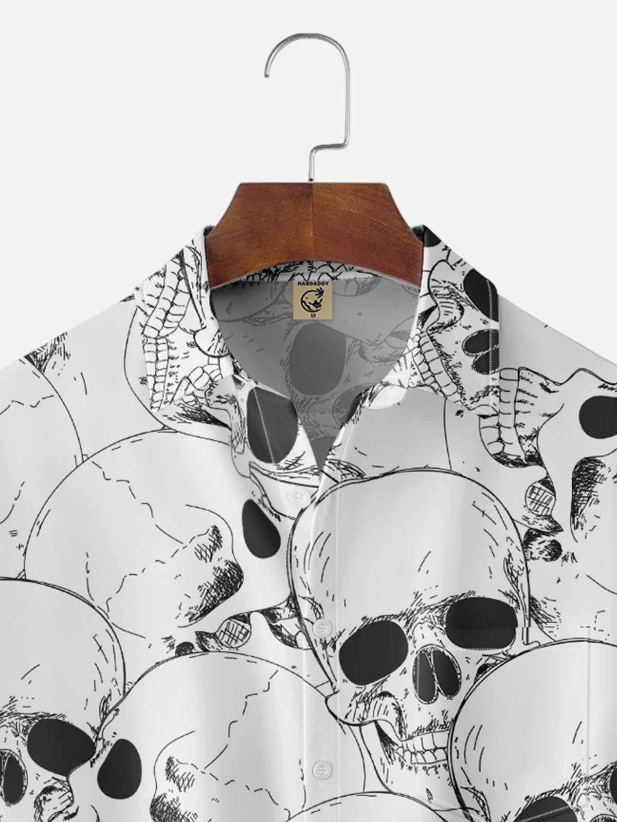 Hardaddy X Valentina Bjekovic Tall Size Music Rock Skull Chest Pocket Casual Shirt