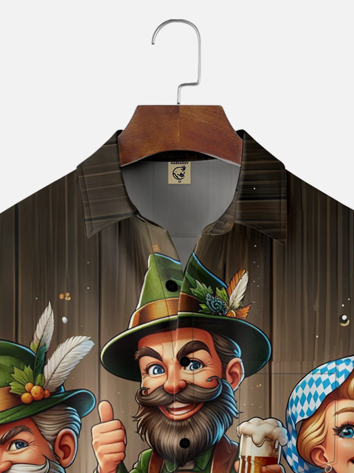 Moisture-wicking Oktoberfest Beer Bartender Dwarf Funny Chest Pocket Casual Shirt