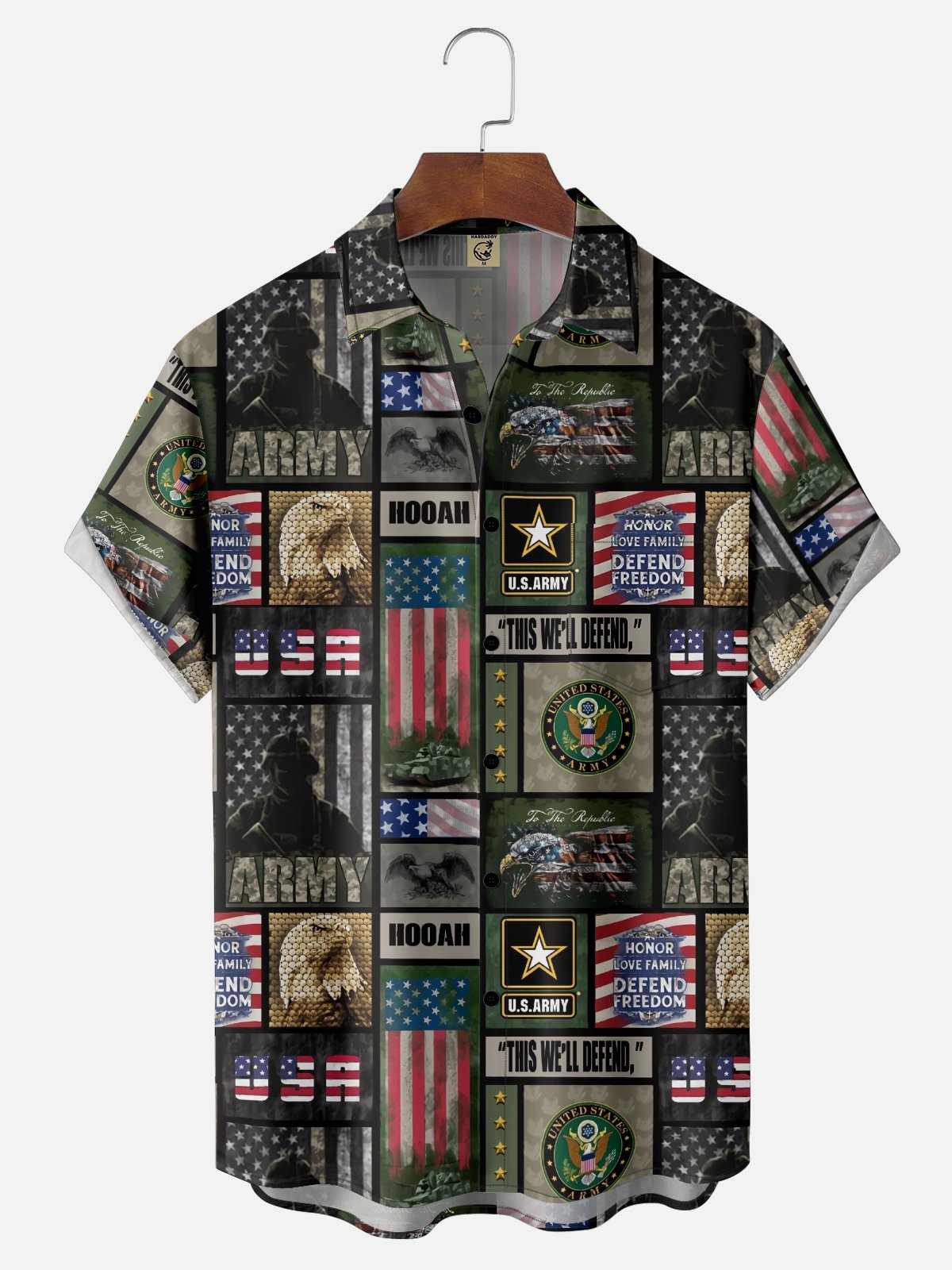 Moisture-Wicking US Army Navy And Air Force Chest Pocket Hawaiian Shirt
