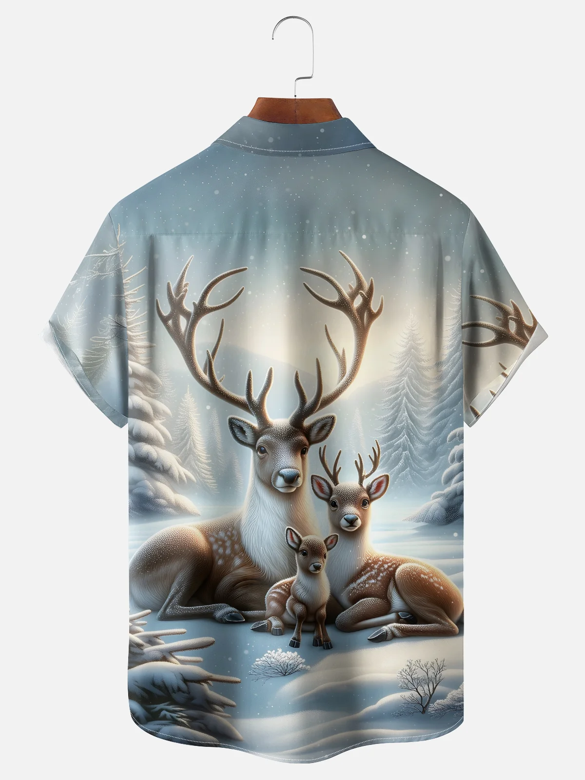 Moisture-wicking Reindeer Chest Pocket Casual Shirt