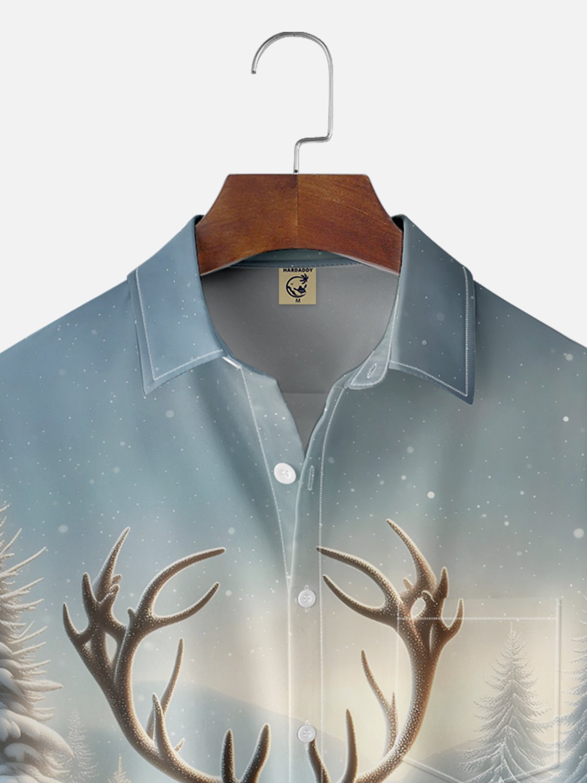 Moisture-wicking Reindeer Chest Pocket Casual Shirt