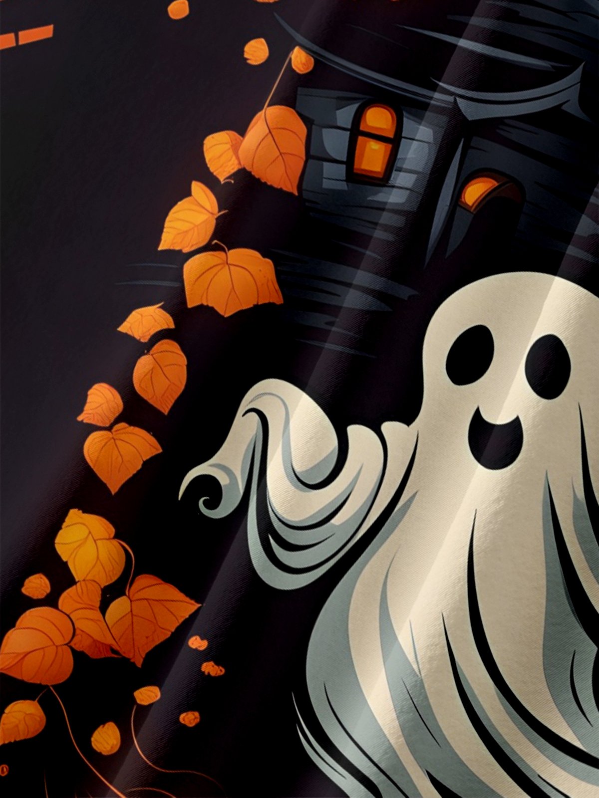 Moisture-wicking Halloween Ghost Chest Pocket Casual Shirt