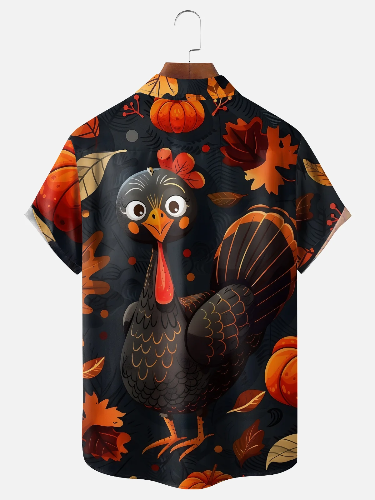 Moisture-wicking Thanksgiving Turkey Chest Pocket Casual Shirt