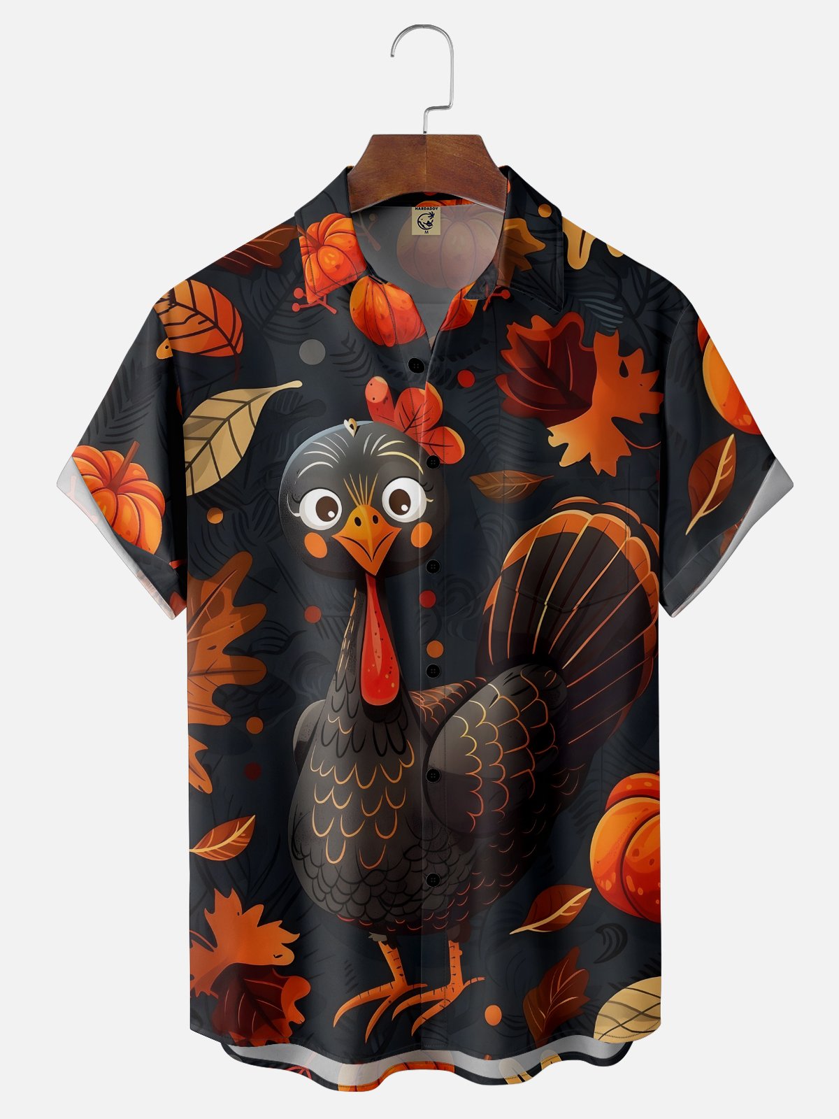 Moisture-wicking Thanksgiving Turkey Chest Pocket Casual Shirt