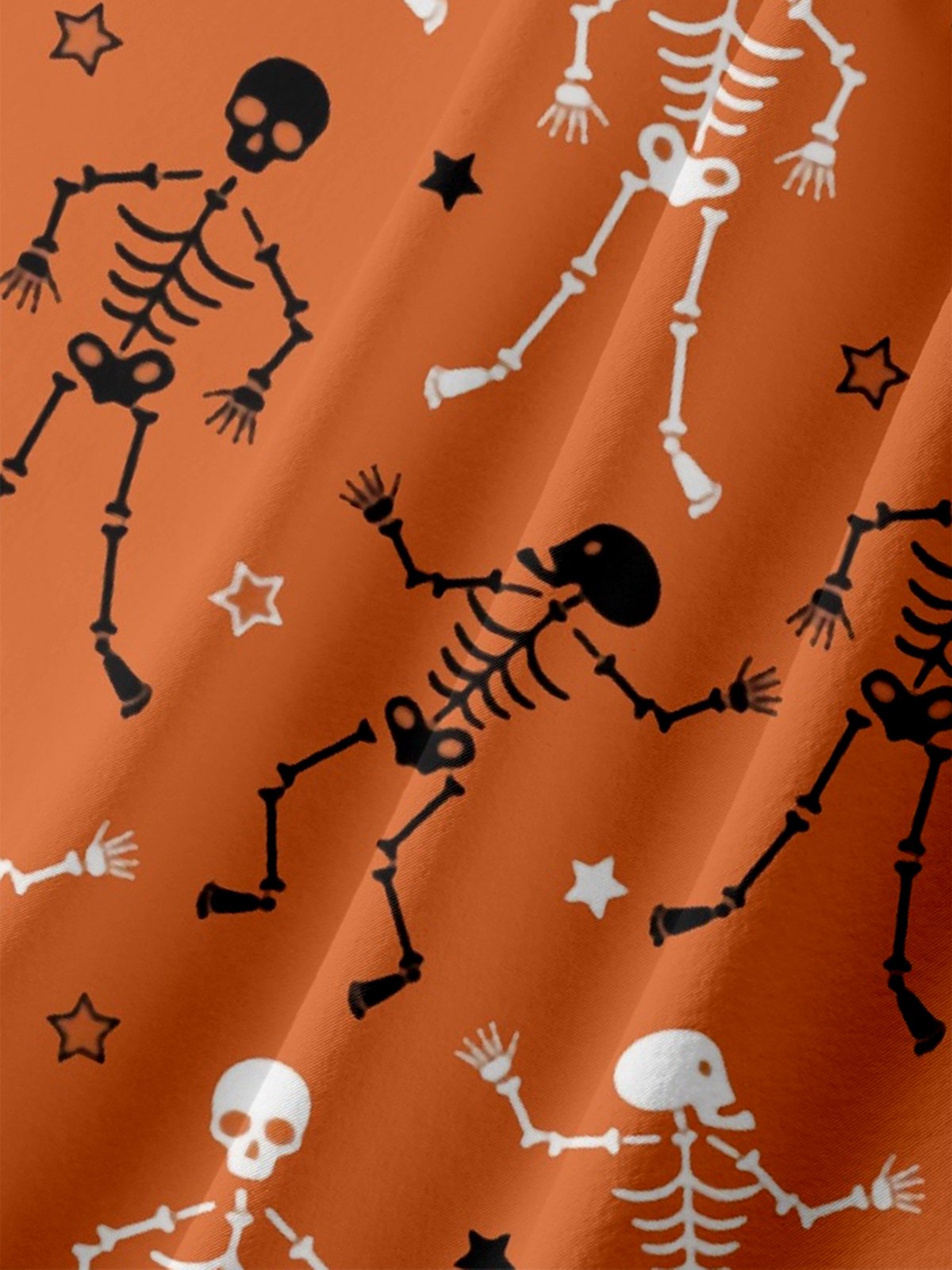 Moisture-Wicking Halloween Skeleton Chest Pocket Hawaiian Shirt