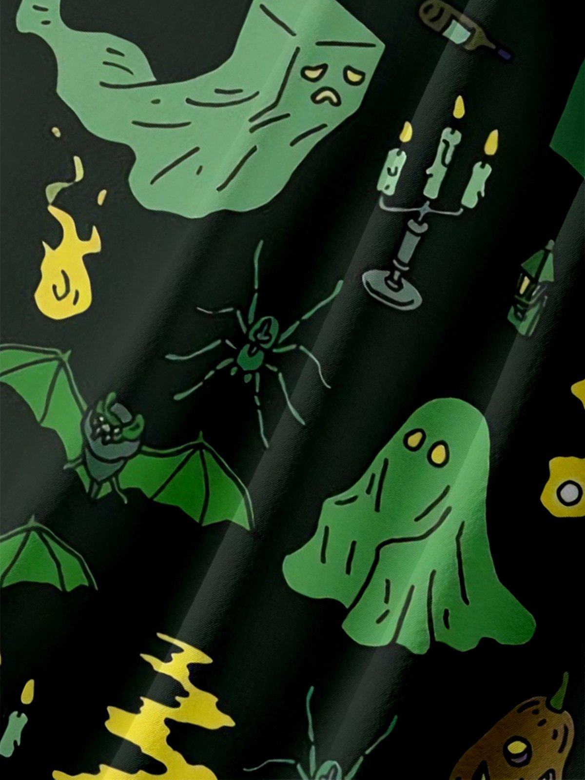 Moisture-wicking Halloween Spooky Pumpkin Spider Chest Pocket Casual Shirt