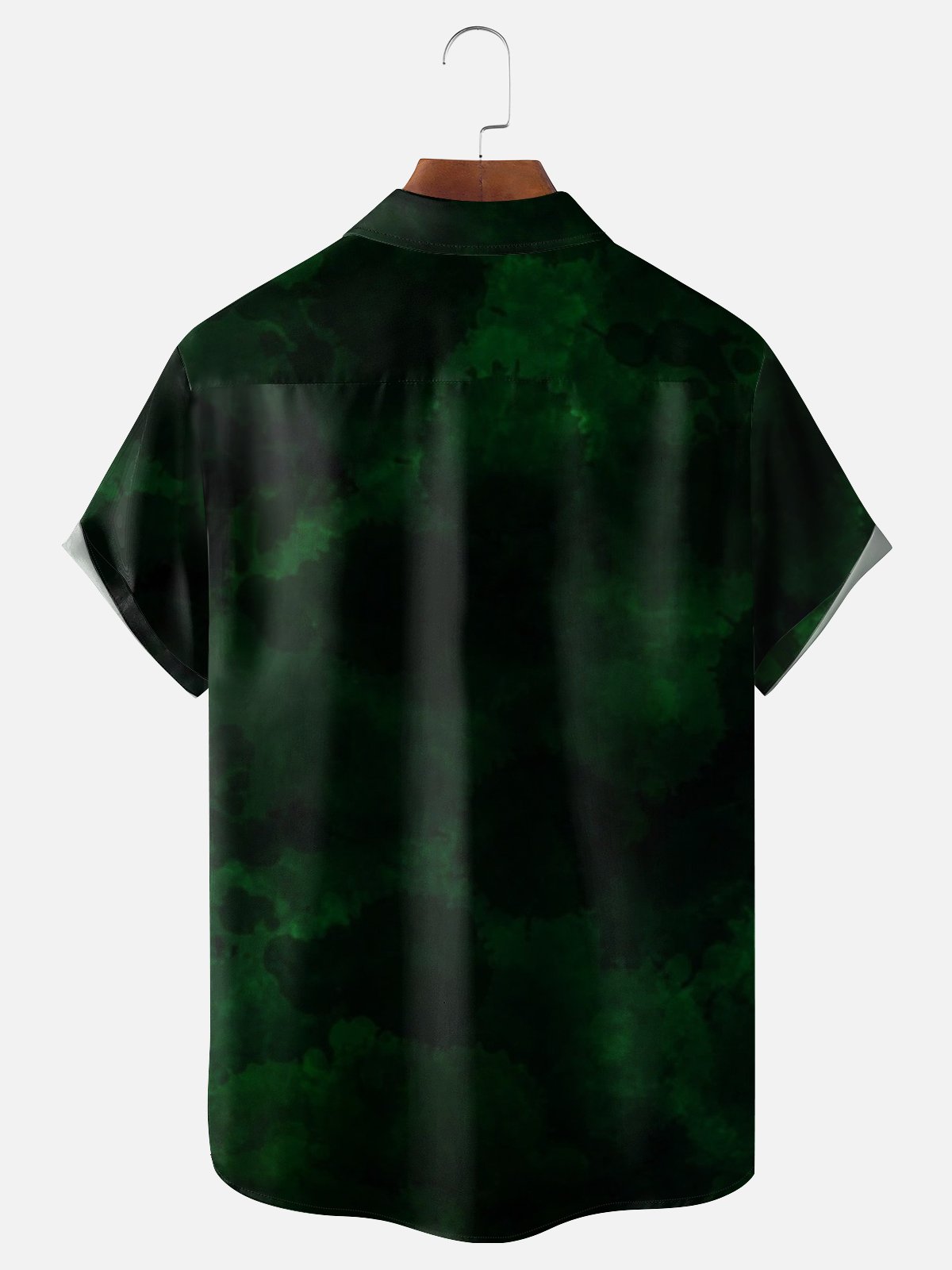 Moisture-wicking Halloween Ghost Surfing Coconut Tree Chest Pocket Casual Shirt