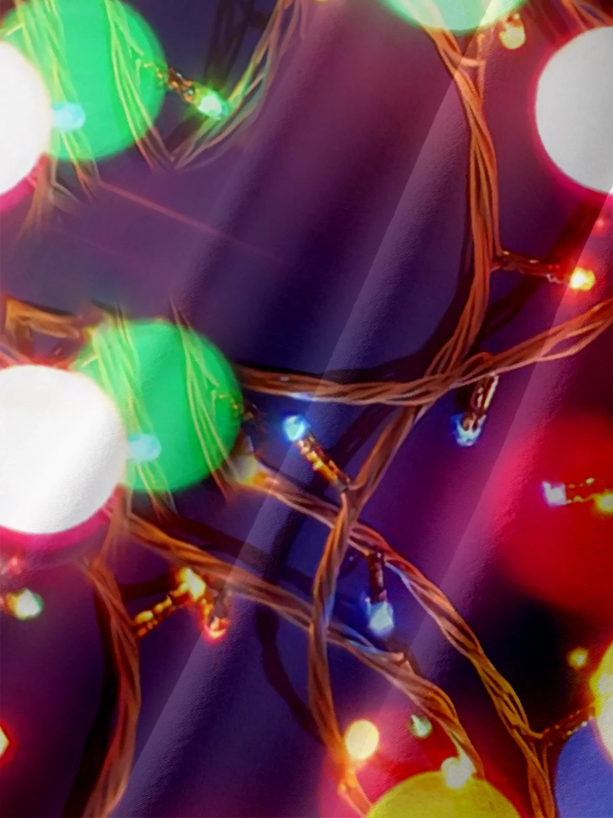 Moisture-wicking Christmas Tree Lights Fun Chest Pocket Casual Shirt