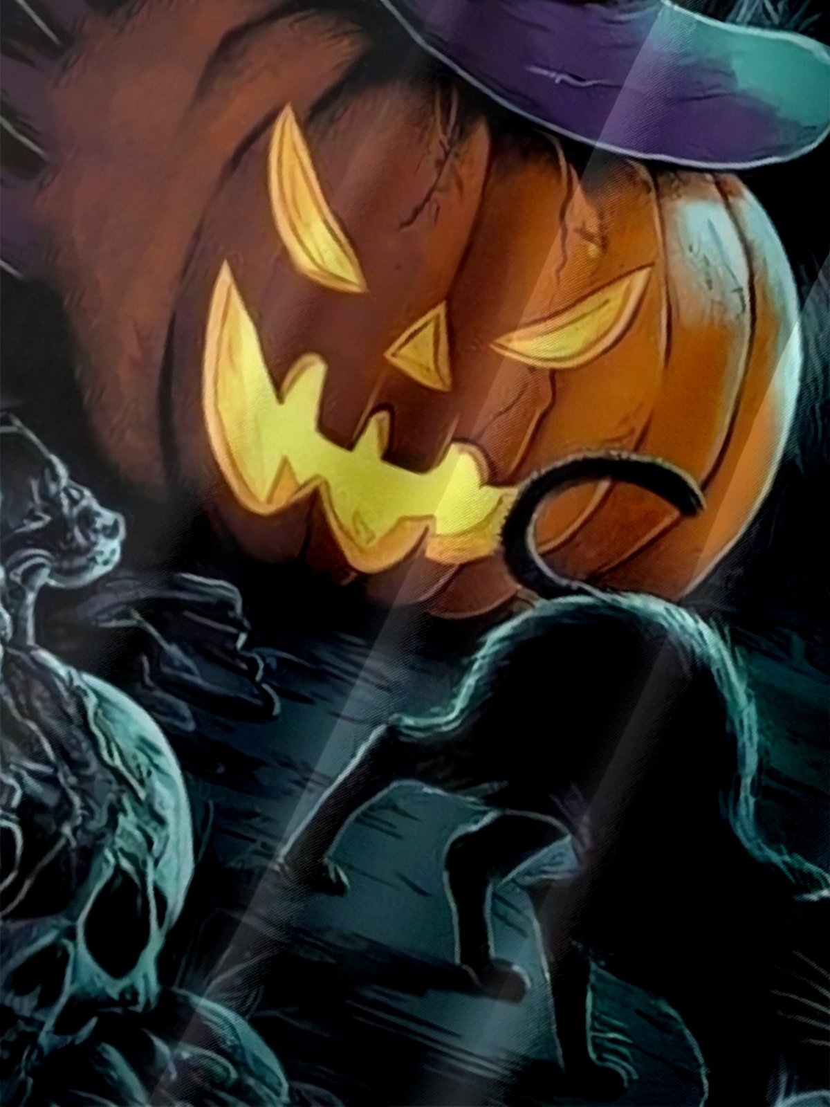 Moisture-wicking Halloween Pumpkin Witch Fun Chest Pocket Casual Shirt