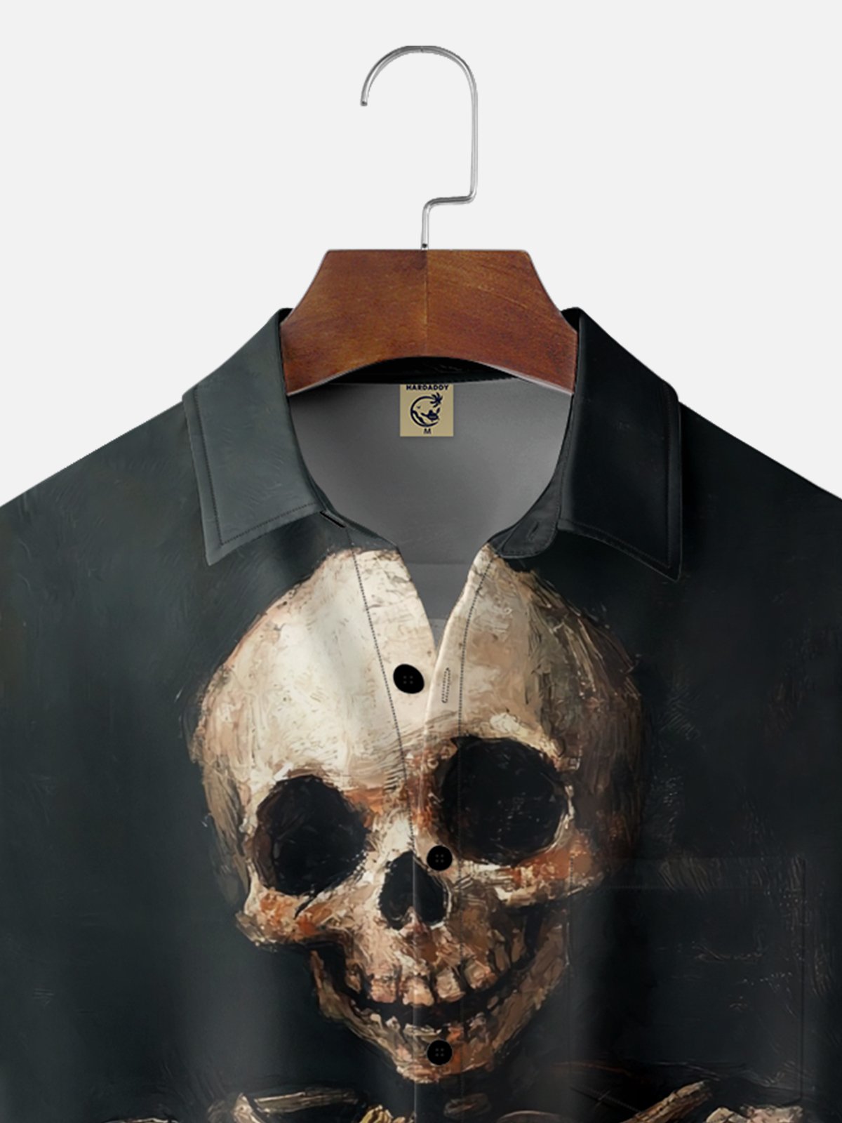 Moisture-wicking Halloween Pumpkin Skull Funny Chest Pocket Casual Shirt