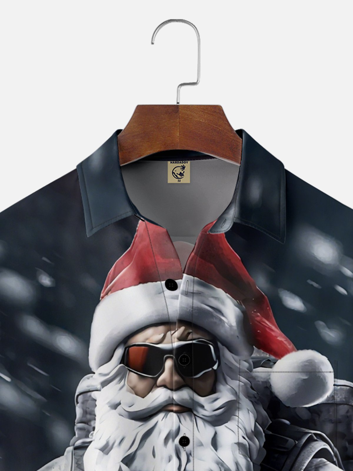 Moisture Wicking Christmas Army Santa Chest Pocket Hawaiian Shirt