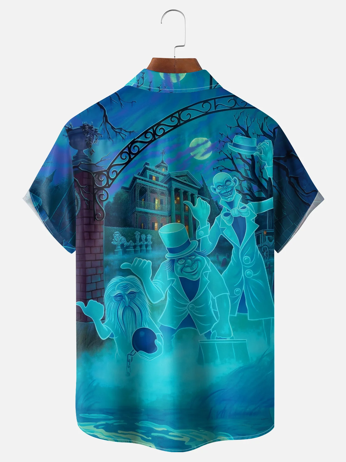 Moisture-wicking Halloween Ghost Chest Pocket Casual Shirt