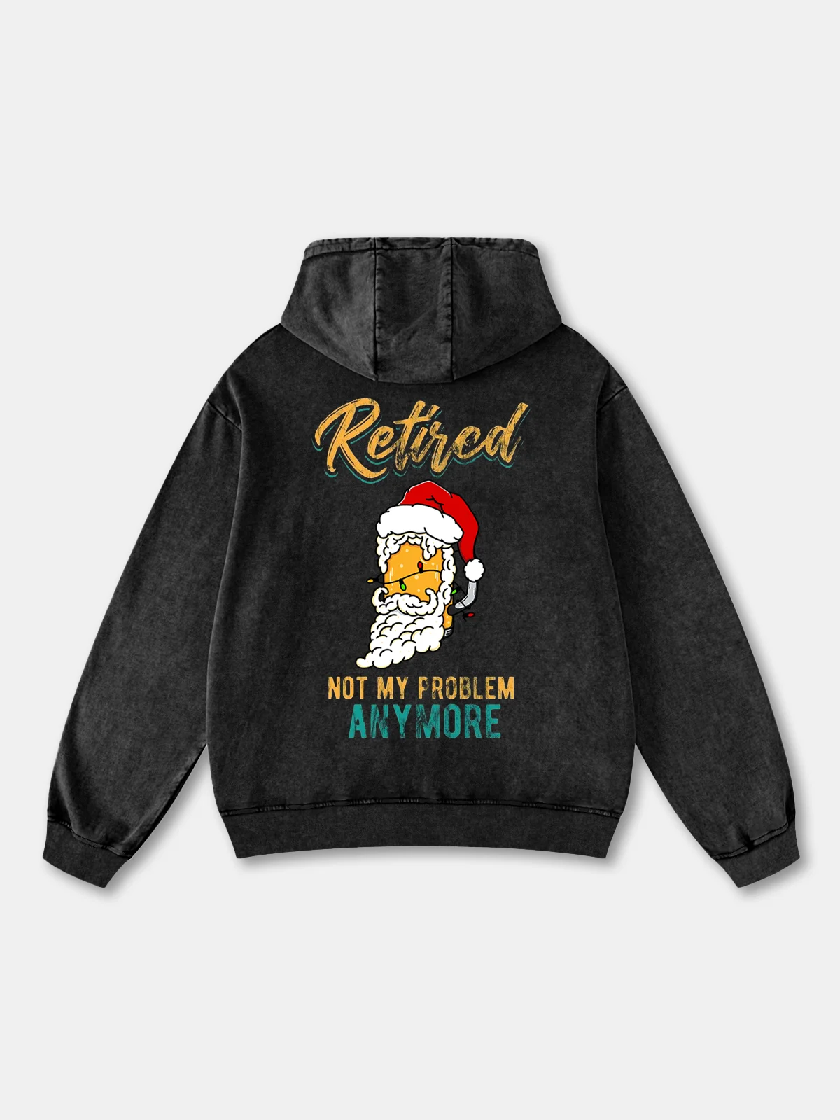 Hardaddy x Kimprut Imut Santa Hat beer Lights Retired Not My Problem Anymore Hoodie Sweatshirt