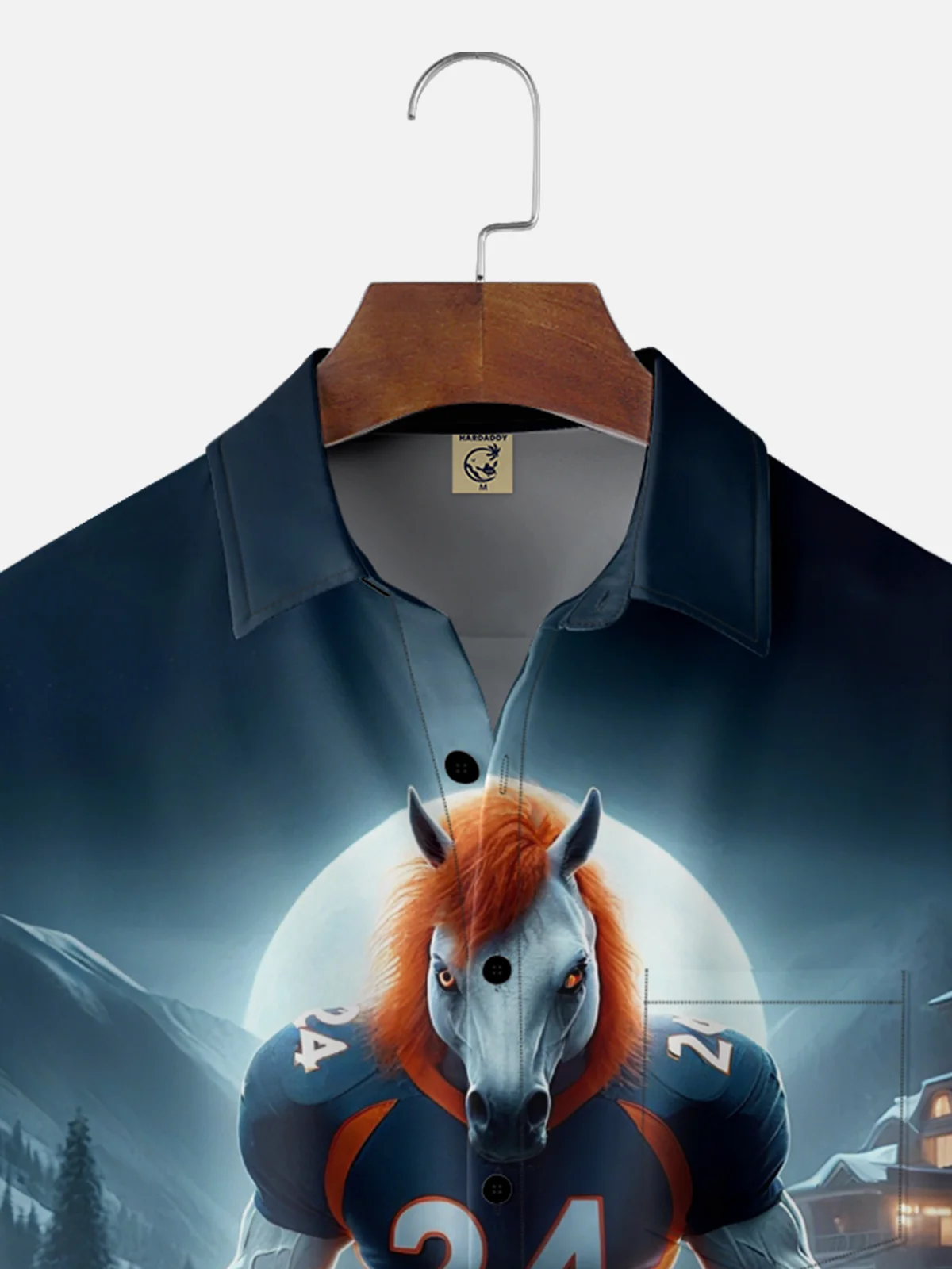 Moisture-wicking American Football Denver Art Broncos Fun Chest Pocket Casual Shirt