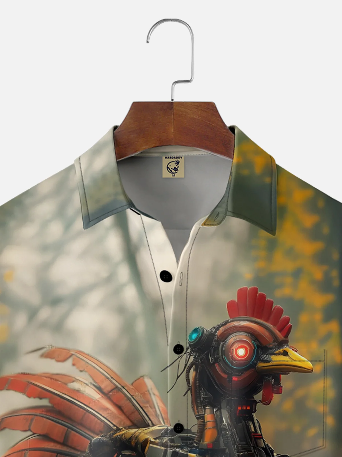 Moisture Wicking Thanksgiving Mechanical Turkey Breast Pocket Hawaiian Shirt