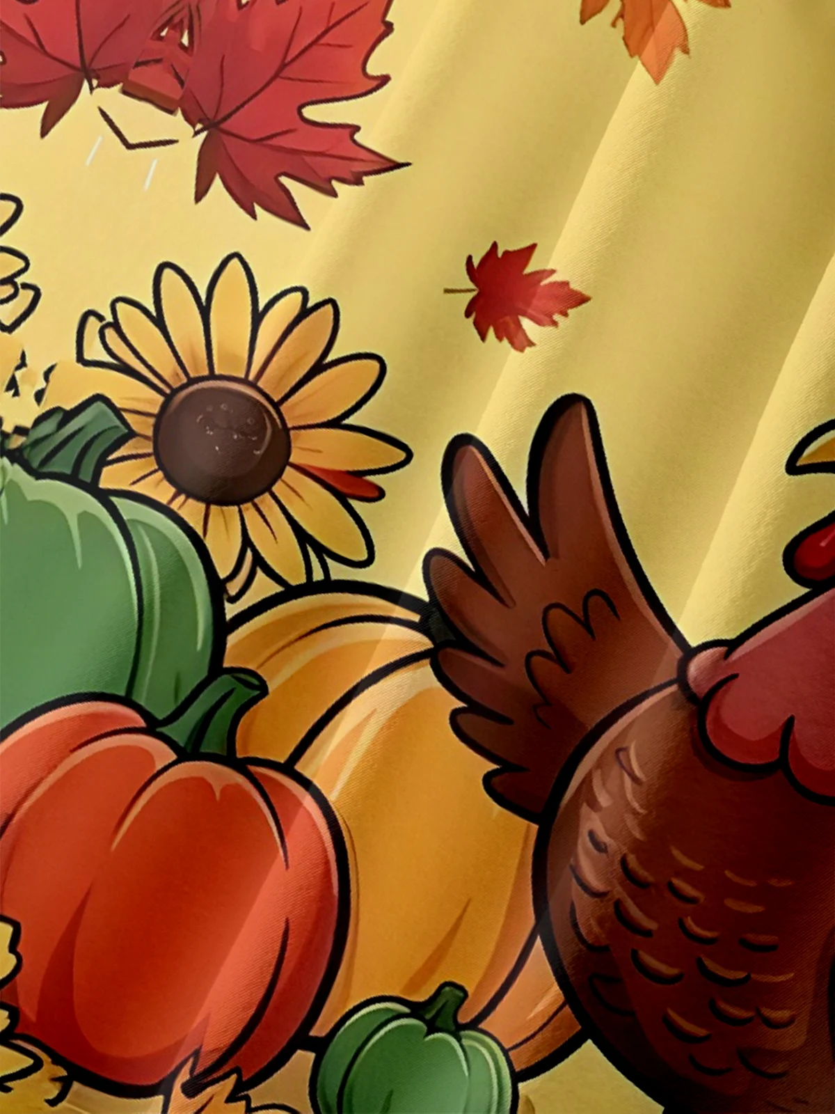 Moisture-Wicking Thanksgiving Turkey Chest Pocket Hawaiian Shirt