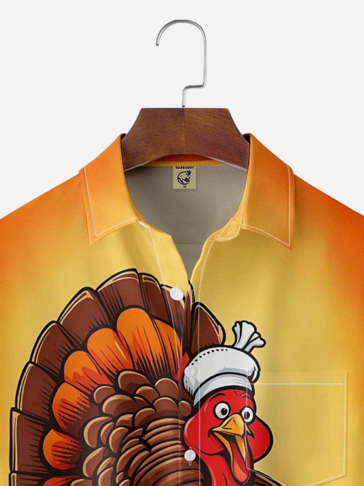 Moisture-wicking Thanksgiving Turkey Gobble Wobble Chest Pocket Casual Shirt