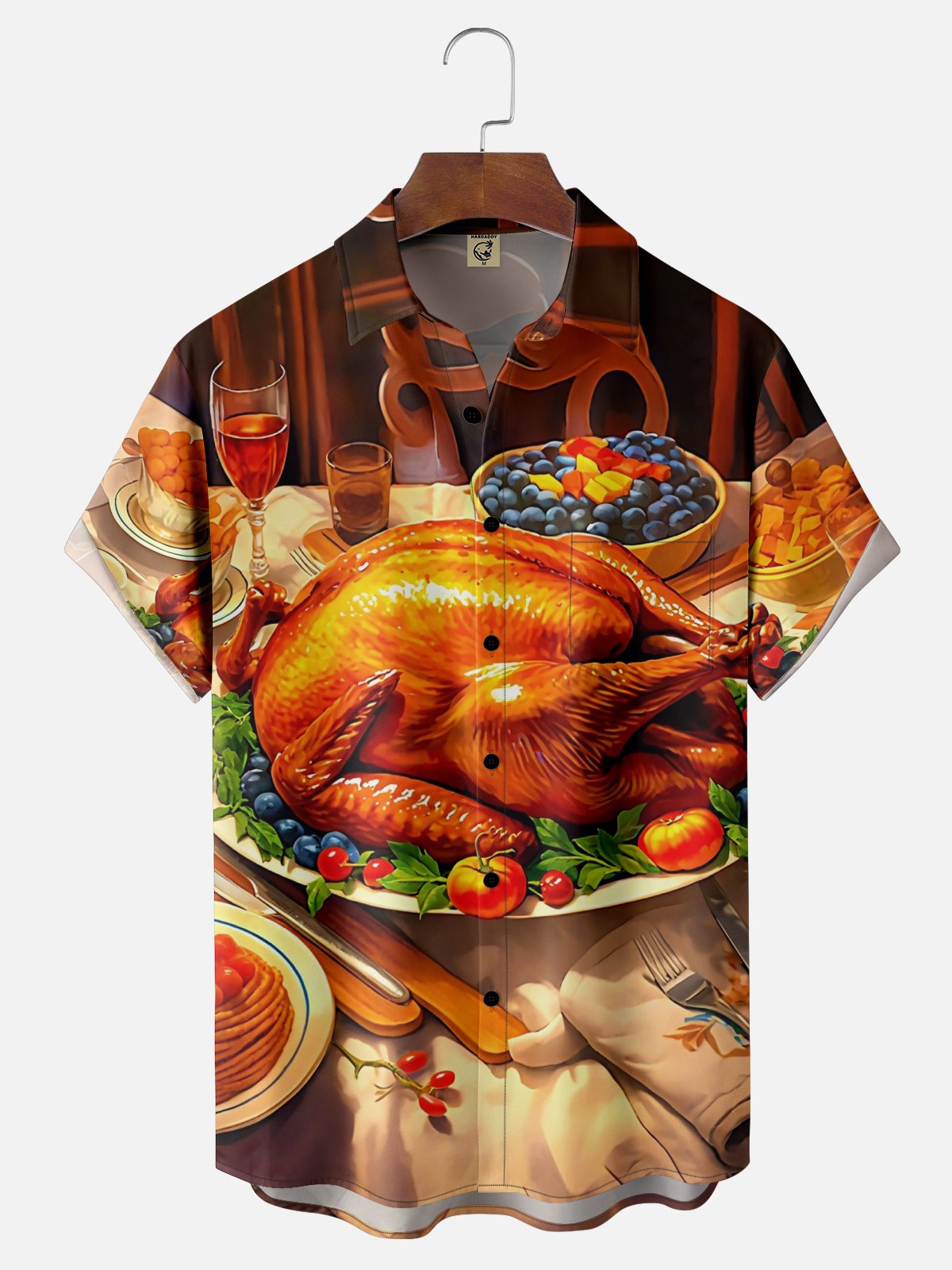 Moisture-wicking Thanksgiving Turkey Party Fun Chest Pocket Casual Shirt