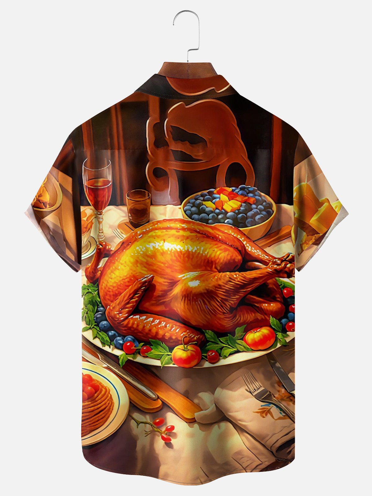 Moisture-wicking Thanksgiving Turkey Party Fun Chest Pocket Casual Shirt