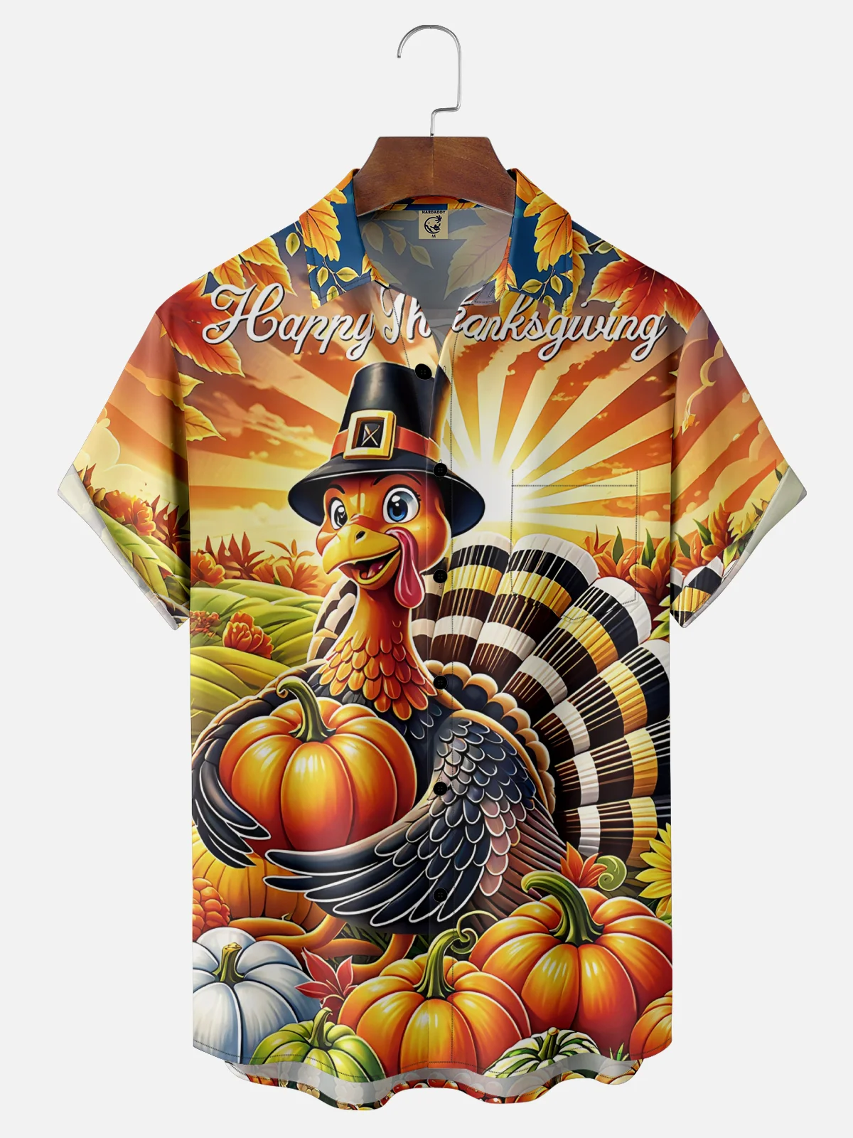 Moisture Wicking Thanksgiving Turkey Breast Pocket Hawaiian Shirt