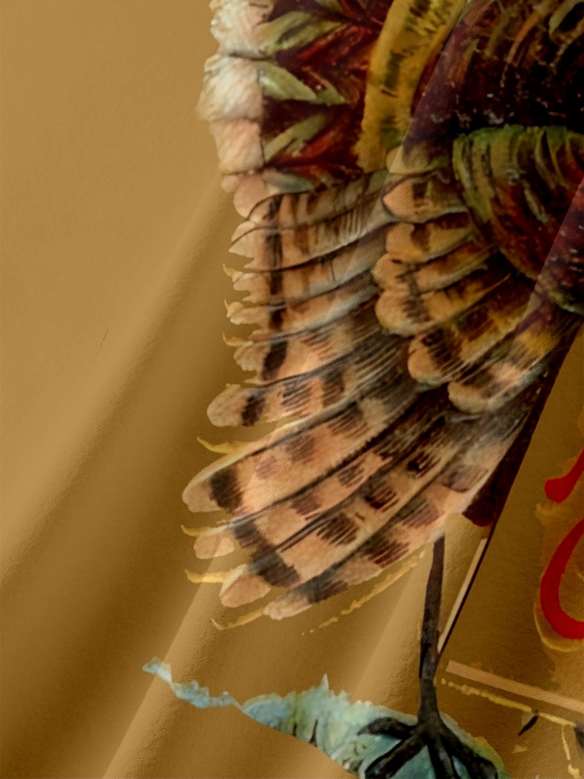 Moisture-Wicking Thanksgiving Turkey Chest Pocket Hawaiian Shirt