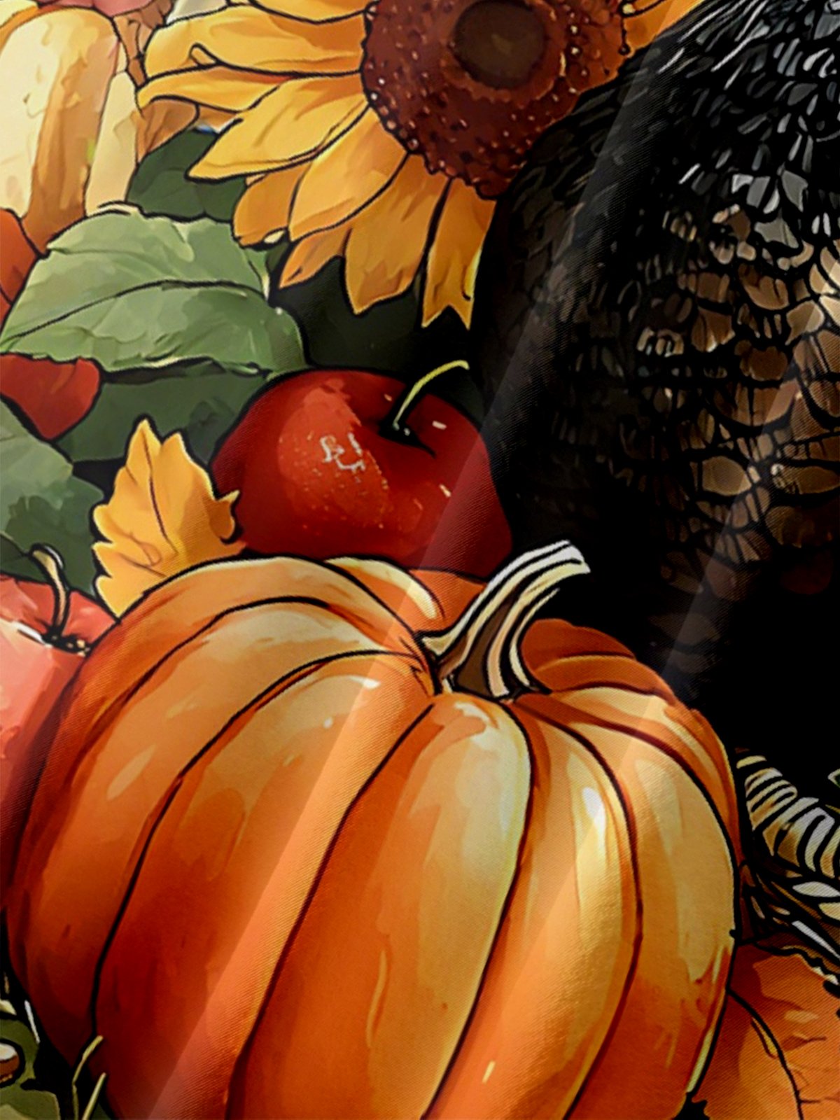 Moisture Wicking Thanksgiving Turkey Chest Pocket Hawaiian Shirt