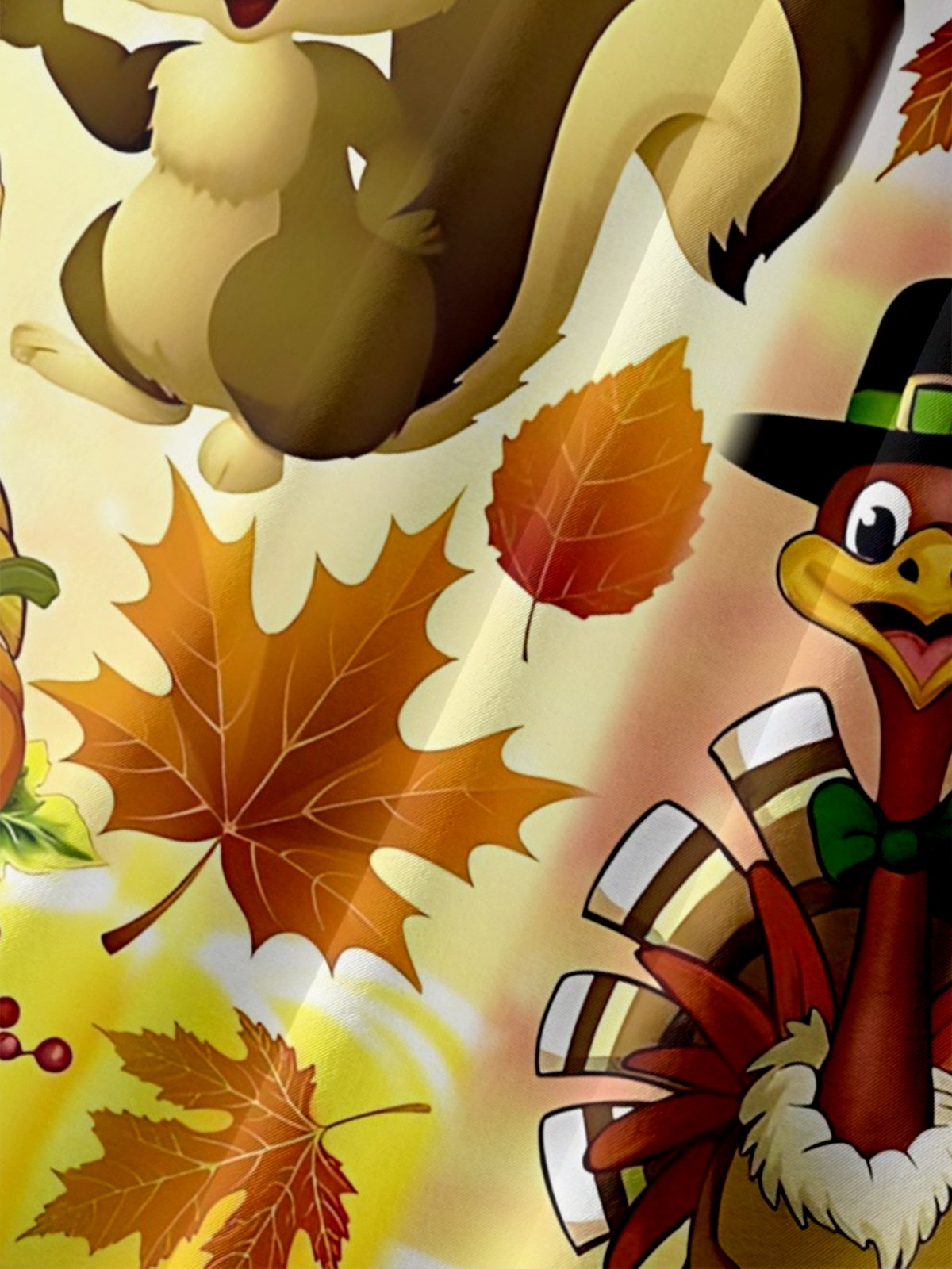 Moisture-Wicking Thanksgiving Turkey Maple Leaf Gnome Chest Pocket Hawaiian Shirt