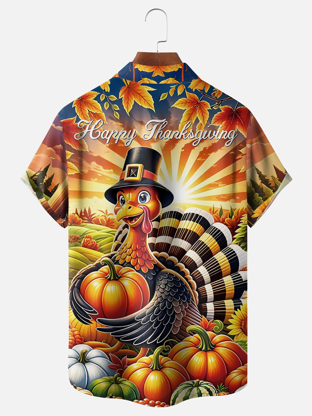 Moisture Wicking Thanksgiving Turkey Breast Pocket Hawaiian Shirt