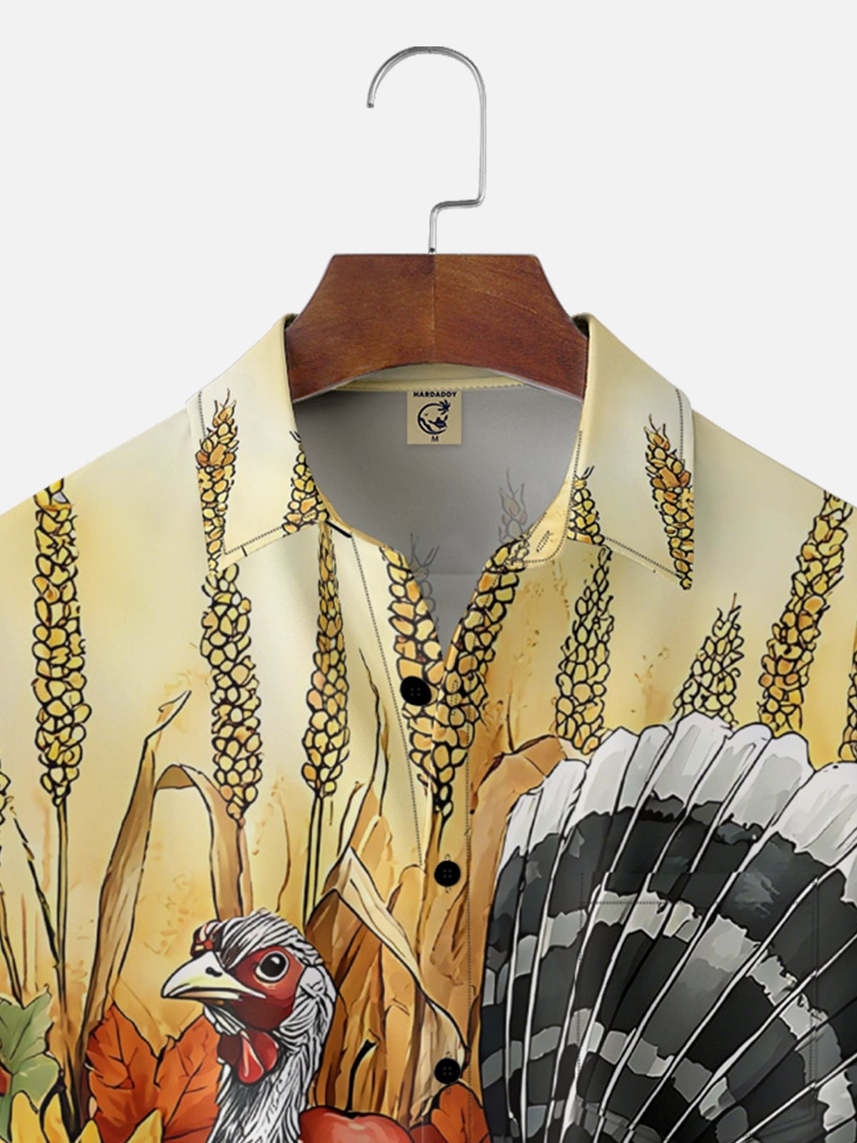 Moisture Wicking Thanksgiving Turkey Chest Pocket Hawaiian Shirt