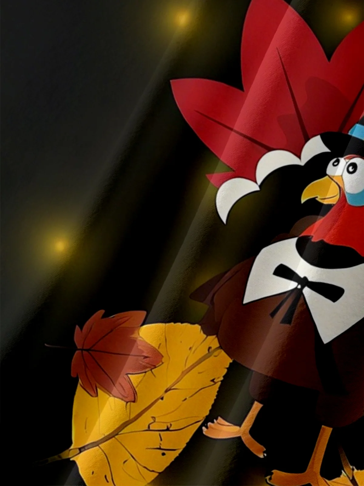 Moisture-Wicking Thanksgiving Turkey Maple Leaf Chest Pocket Hawaiian Shirt