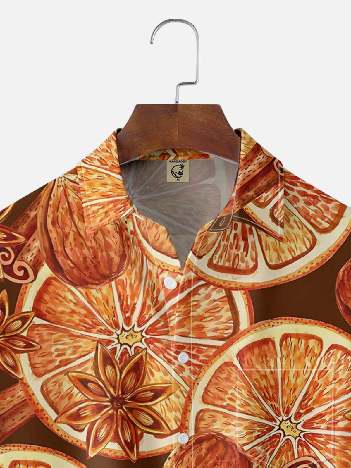 Moisture-wicking Orange Cinnamon Chest Pocket Casual Shirt